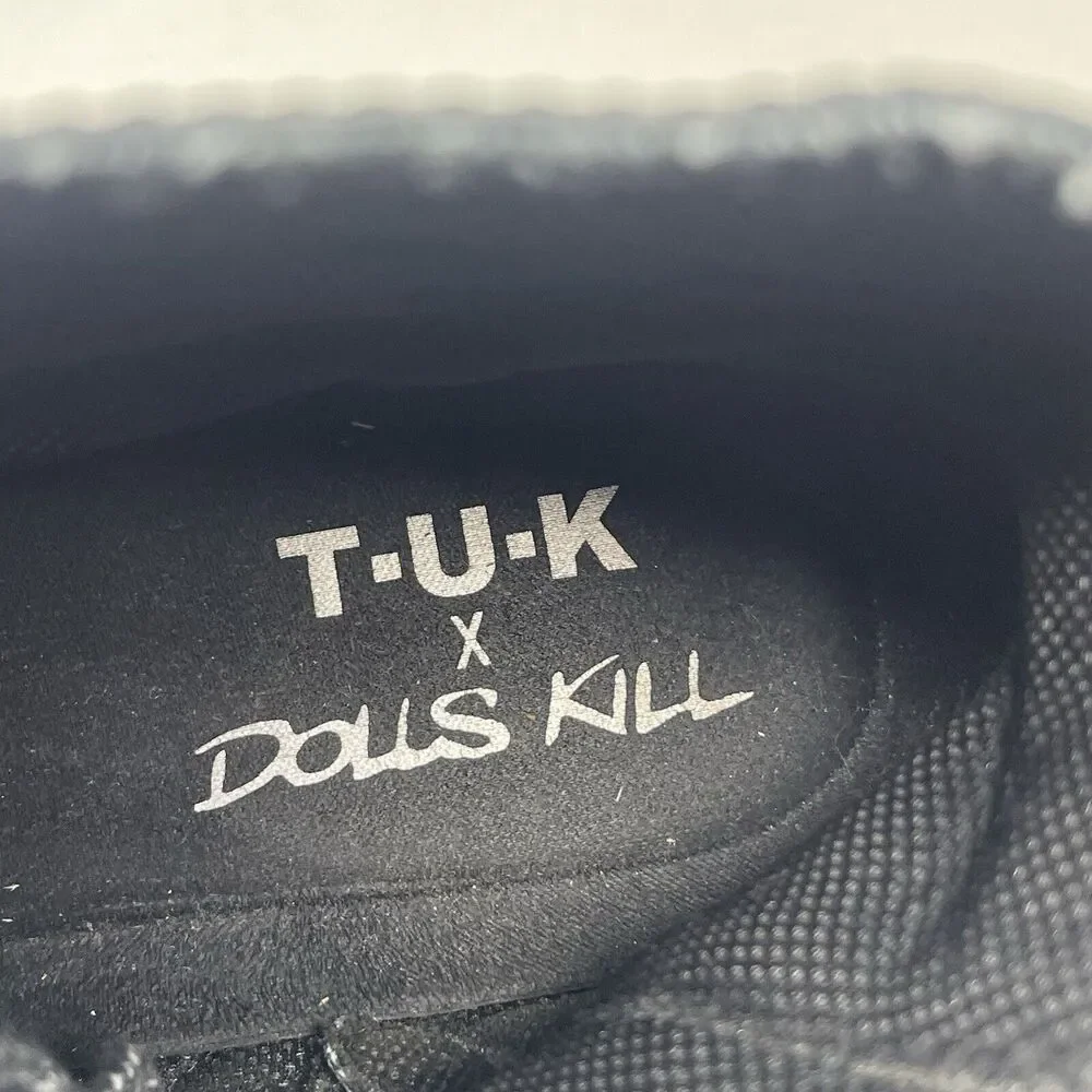 T.U.K. TUK Dolls Kill Platform Boots Womens 10 Black Creepers Wrapped Heel Goth